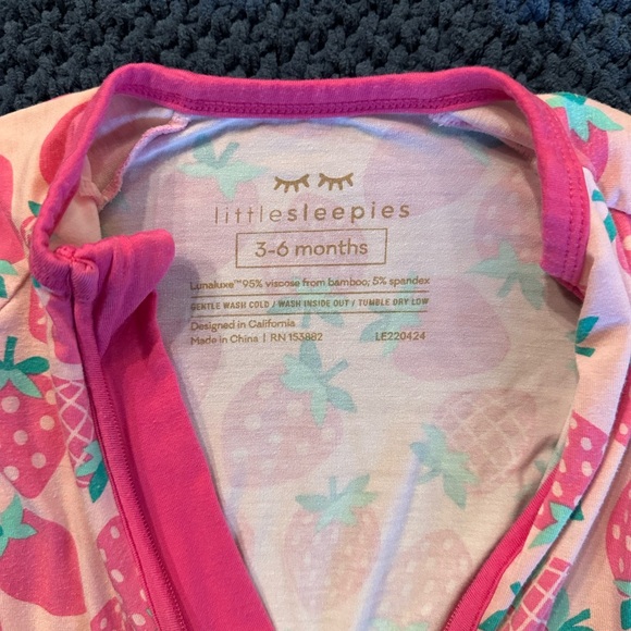 Little Sleepies Sweet Strawberies Zippy - Picture 4 of 6